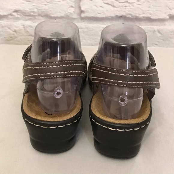 Clarks 8 Lexi Q Walnut Women’s Leather Footbed Sandals Brown Comfort Shoes - Picture 5 of 12